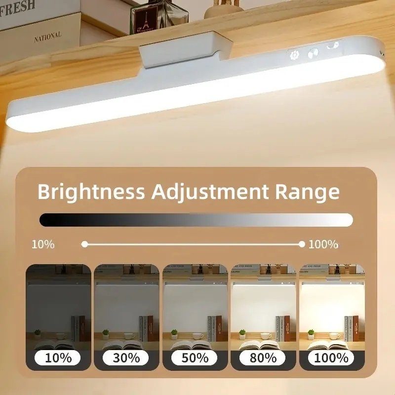 LED Magnetic Rechargeable Desk Lamp – 3-Color Dimmable