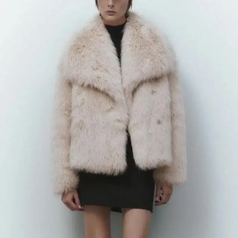 SOLID BEIGE FUR COAT
